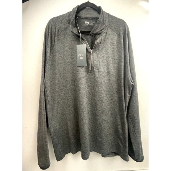 VRST MEN'S RUN WARM 1/2 ZIP DARK GREY HEATHER PULLOVER SIZE XXL - Picture 2 of 16